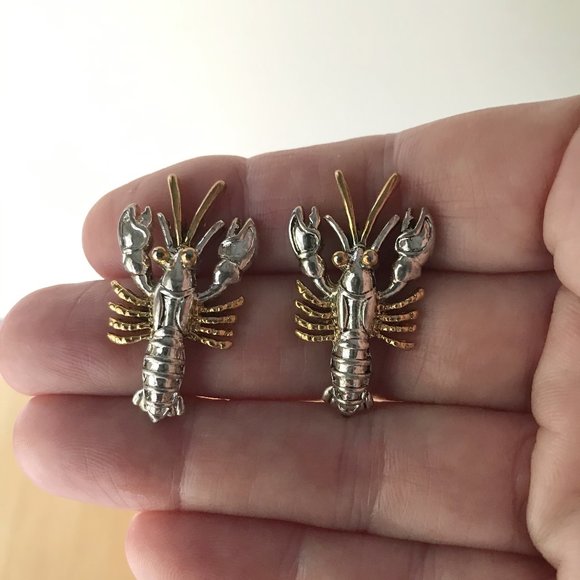 Jewelry - Lobster Earrings Crayfish Crawfish Vintage Coast